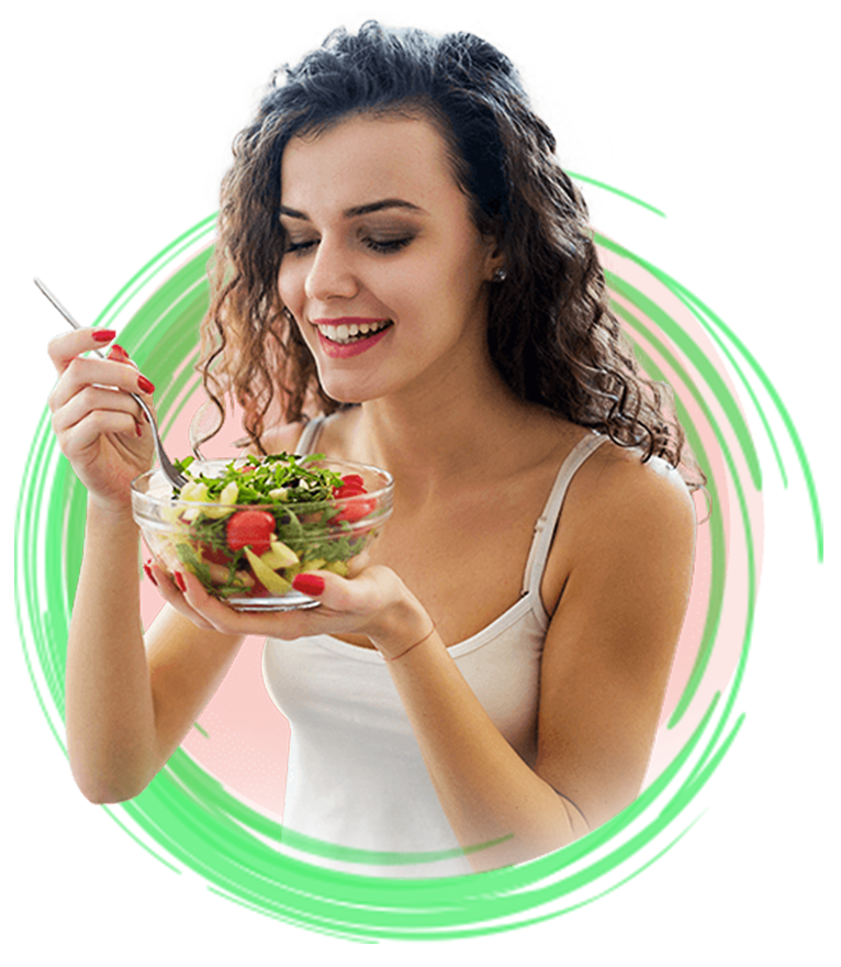 Mulher com uma tigela de legumes